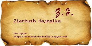 Zierhuth Hajnalka névjegykártya